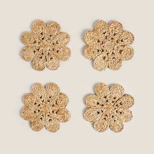 Stain Resistant Woven Placemat Round Water Hyacinth <b>Table</b> <b>Mat</b> Durable Braided Straw Coaster For Daily Kitchen Dining - Product Image 3