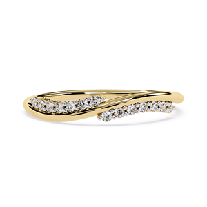 แหวนเพชรทองคำ 18K ทรงบายพาส เพชรทรงกลมธรรมชาติ สำหรับผู้หญิง ทองคำ 18K เครื่องประดับคุณภาพสูง ผลิตตามสั่ง ของขวัญแต่งงาน - Product Image 1