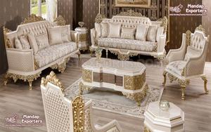 Sofá tallado de gama alta italiano de 3 plazas, chaise Italiano de Diseño de lujo para salón, nuevo chaise pulido dorado moderno para el hogar - Product Image 6