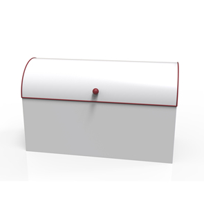 White Metal Mailbox Red Trim Roll Top Outdoor Letter <b>Box</b> <b>Wall</b> Mount Drop <b>Box</b> Home Exterior Porch <b>Wall</b> Decoration - Product Image 1