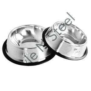 Cuencos de comida para perros y gatos al por mayor, comedero doble, taza portátil para gatos, cachorros y perros, cuencos de acero inoxidable para mascotas, estampado de huesos - Product Image 1