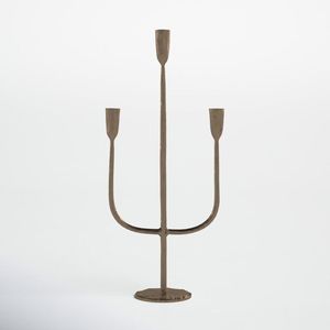 Candélabre en or rose pour décoration de sol, finition brillante, centre de table fait main, porte-bougie à 5 bras, candélabre de luxe - Product Image 5