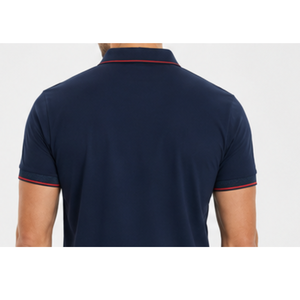 100% Cotton Men's Polo Shirts Customized Logo Short Sleeved Slim Fit Solid Pattern Golf T Shirt by Standard International - Product Image 3