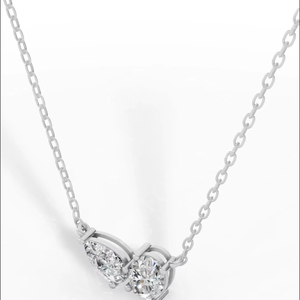Elegant <b>Necklace</b> Oval Pear Cut Lab Grown Diamond 925 silver for Engagement Gift Everlasting Harmony Connection Pendant <b>Necklaces</b> - Product Image 1