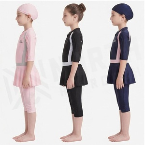 Ensemble de maillots de bain 3 pièces NORTH APPROACH pour filles avec jupe et bonnet, séchage rapide, spandex, polyester, coupe classique - Product Image 3