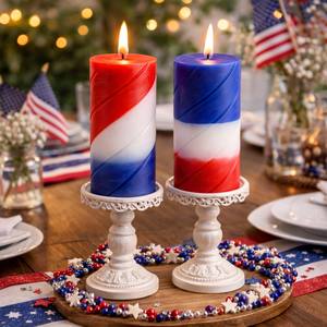 Vela Aromática Patriótica Americana Roja, Blanca y Azul para el 4 de Julio, Regalo Festivo del Día de la Independencia, Hecha a Mano con Cera de Soya No Tóxica - Product Image 4
