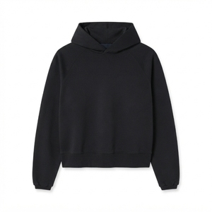 Sudadera con Capucha Corta de Manga Raglán para Hombre, Sudadera con Capucha Unisex, Sudadera Informal de Color Sólido, Prenda Transpirable para Otoño - Product Image 3
