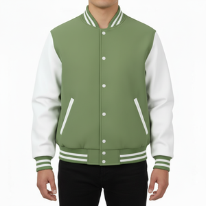 เสื้อแจ็คเก็ตวาร์ซิตี้ชาย ผ้าฝ้ายผสมโพลีเอสเตอร์ 360 GSM ทรงปกติ ติดกระดุมแป๊ก แขนยาว สไตล์ลำลอง สตรีทแวร์ เนื้อผ้านุ่ม สวมใส่สบาย รับผลิตแบบ OEM - Product Image 1