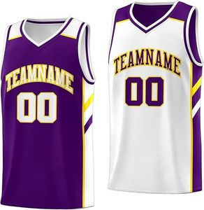 Conjunto de Uniforme de Baloncesto Personalizado Blanco para Sublimación, Cuello en V, Sin Mangas, Absorbente de Humedad, Unisex, Adulto, Todas las Temporadas, 100% Poliéster - Product Image 4