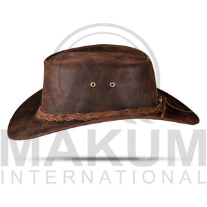 Sombrero de Vaquero de Cuero Personalizado Unisex con Ala Ancha Redondeada, Sombreros de Vaquero de Cuero Vacuno - Product Image 2