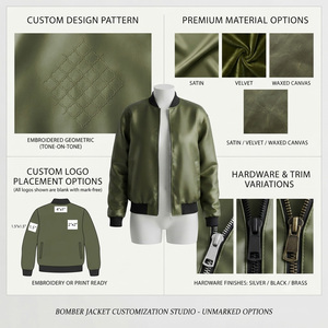 Olive <b>Green</b> <b>Men's</b> Casual Bomber <b>Jacket</b> Zipper Front Solid Color Polyester Winter Wear Regular Fit Stand Collar <b>Waterproof</b> - Product Image 4