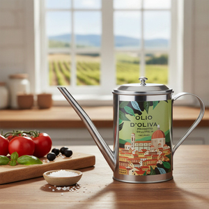 [Holar] Taiwan Made Vintage Oval Shaped Stainless Steel Cooking Oil <b>Bottle</b> for Kitchen - Product Image 4