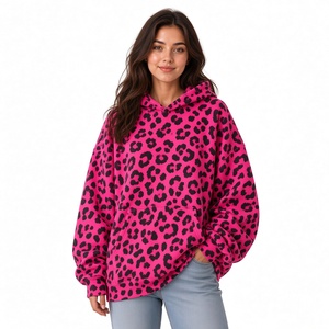 Customized 100% Cotton <b>Red</b> Camouflage Graphic Patterned Long Sleeve Oversized <b>Hoodies</b> Premium Fleece Winter Pullover Top <b>Women</b> - Product Image 6