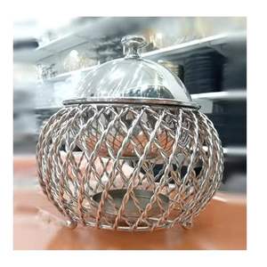 Calentador de Alimentos de Acero Inoxidable Dorado de Lujo con Tapa de Cúpula Martillada, Plato Decorativo para Buffet, Juego de Servicio para Catering - Product Image 5