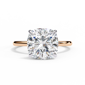 Anillo de Compromiso Clásico de Oro Amarillo de 14K con Corte Cojín de 2.5 CT, Diamante Cultivado en Laboratorio con Certificación IGI, Regalos de Aniversario y Boda - Product Image 2