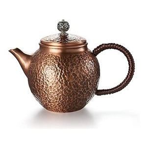 Tetera de Cobre Redonda de Diseño Clásico con Tapa, Tetera de Metal - Product Image 6
