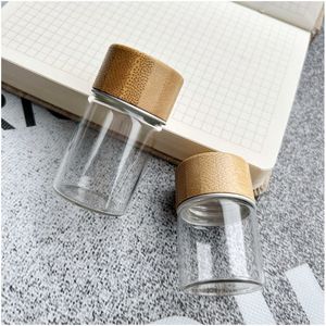 Elegant <b>Small</b> Glass Jar With Wooden Lid For Candle Making Gift Packing And Decorative <b>Table</b> Display - Product Image 5