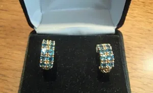 Moissanite <b>Stud</b> <b>Earrings</b> 925 Silver Lightweight Luxury <b>Blue</b> Gemstone Jewelry for Women Wedding Gift - Product Image 5