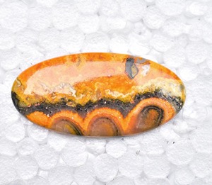 Cabochon en Jaspe Abeille d'Indonésie Naturel de Haute Qualité, Taille 20-40mm, Couleurs Gris Orange, Pierres Précieuses Faites à la Main pour Collier - Product Image 4