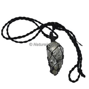 Fila de cristal de cuarzo, colgante de alambre de envoltura de piedra - Product Image 1