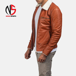 Chaqueta de Cuero Nurak con Forro de Borrego, Color Bronceado, Última Moda 2026, Alta Calidad, Chaqueta de Motocicleta para Invierno, Diseño ODM, Patrón de Camuflaje, Formal - Product Image 3