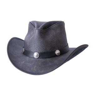 Sombrero de Vaquero de Cuero Unisex Negro de Ala Ancha para Exteriores, Casual, para Adultos, Cuatro Estaciones, 56-58CM, Ajustable, Venta al Por Mayor - Product Image 3