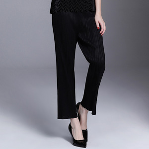 Spring and Summer 2023 Pleated Casual Trousers Large Women's Wide Leg Trousers Show <b>Thin</b> Temperament Straight Pants - Product Image 1