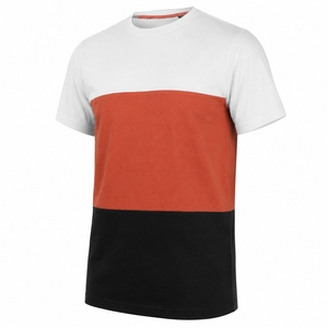 T-shirt à manches courtes pour homme, imprimé rouge et noir, col rond, coupe slim décontractée, impression numérique, toile 100% coton respirant - Product Image 4