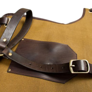 Tabliers de barbier classiques réutilisables en cuir AQDAS INDUSTRIES, design personnalisé avec sangle et poches, tablier de barbier professionnel - Product Image 5