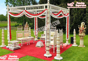 Mayur Mandap de decoración de Ceremonia de boda india, accesorio exclusivo de Aria Mandap para boda india, Reino Unido, Gujarati, temática tradicional, Mandap de boda - Product Image 6