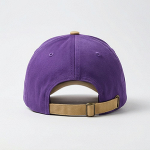 Purple Baseball Cap With Red White <b>Gold</b> Embroidered Logo 6-Panel Unisex Adjustable Cotton Hat Casual Style - Product Image 3