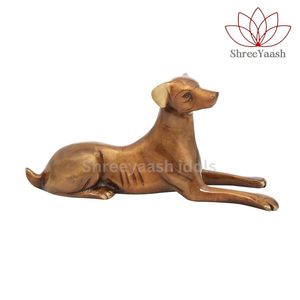 Estatua de Perro de Latón Pulido de 1.1 kg, Estilo Vintage, 9 Pulgadas de Alto, Escultura de Animal Feroz, Símbolo de Riqueza para Decoración del Hogar - Product Image 2