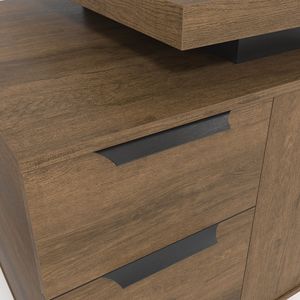 Bureau de direction extensible avec armoire de rangement et gestion des câbles, 62,99-70,87 pouces, poste de travail PC moderne et durable - Product Image 6