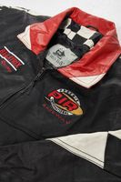 Blouson Bomber Rouge Afernon pour Homme avec Broderies de Patchs d'Équipe, Col Montant, Fermeture Éclair, Décontracté, Hiver