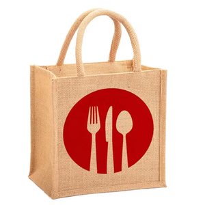 Eco Friendly Jute Style Tiffin Grocery Carry <b>Bag</b> Handled Medium Size <b>Waterproof</b> Custom Printed Design Daily Use Shopping <b>Bag</b> - Product Image 1