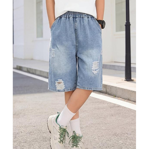 Custom Acid Wash Denim Jorts Streetwear Baggy Fit Vintage Cotton Jean <b>Shorts</b> OEM Manufacturer - Product Image 3
