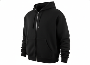 Sudadera con capucha negra premium con cremallera completa para hombre y mujer |   Logotipo Personalizado Disponible |   Pedidos al por Mayor - Product Image 5