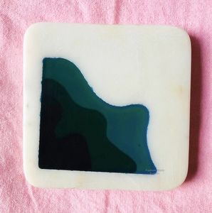 Dessous de verre en pierre absorbante de qualité supérieure en résine et incrustation de bois avec un design élégant pour les boissons chaudes et froides - Product Image 2