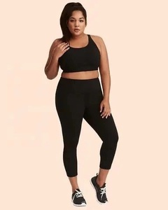 Conjunto de Yoga Personalizado de Alta Calidad para Mujer, Talla Grande, Bra Deportivo y Leggings, Logotipo Frontal Sólido, Conjunto de 2 Piezas, Ecológico y Transpirable - Product Image 1
