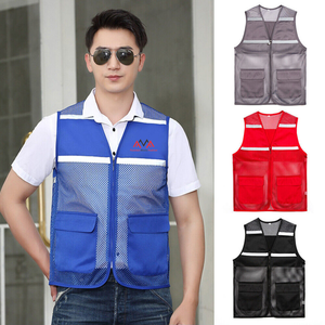 Chaleco de trabajo sin mangas personalizado de alta calidad, ropa de seguridad reflectante con varios bolsillos, 100% poliéster, Unisex para pescar, muestra gratis - Product Image 3
