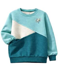 Sweat-shirt pour femme personnalisé en vert menthe et bleu sarcelle, en molleton doux, col rond, décontracté, pull d'hiver avec détails brodés - Product Image 1