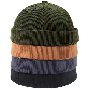 Gorro Docker de Pana Personalizable, Gorra de Algodón Suave con 6 Paneles Acanalados, Sin Visera, con Borde Enrollado, Gorro Tipo Skull Cap con Logotipo Personalizado - Product Image 1