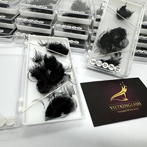 Extensiones de Pestañas de Volumen Sintético Hechas a Mano, Pre-fabricadas, 10D/14D/16D/20D, Naturales, Largas, Negras Mate, Marca Privada, Gran Venta - Product Image 4
