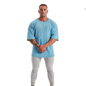 T-shirts pour hommes en coton délavé, effet usé, coupe classique, respirant, toucher doux, manches courtes, style décontracté, mode streetwear - Product Image 3