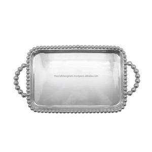 Grand plateau de service alimentaire en acier inoxydable, finition cuivre, plateaux décoratifs, style multifonctionnel - Product Image 3