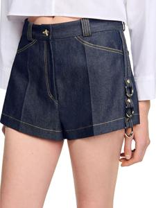 High Quality Canvas Denim Shorts Fashion High Waist Blue <b>Jeans</b> Casual Pants <b>Elastic</b> Waist <b>Men</b> Denim Quick Dry 180g Woven - Product Image 6