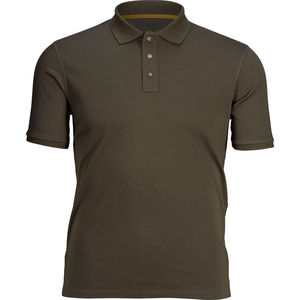 Polo de Manga Corta para Hombre, Color Verde Oliva, Tejido de Punto, Cuello con Botones, Corte Regular, Transpirable - Product Image 1