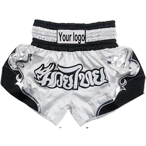 Satin Plain Fluory Boxing MMA Shorts Spandex/Polyester Front Lightweight Quick Dry High Quality Martial <b>Arts</b> Wear for Muay Thai - Product Image 1