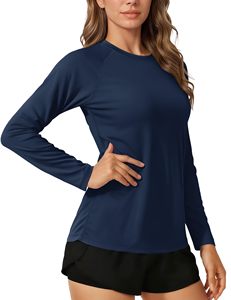 Camisetas de Pesca para Mujer de Alta Calidad, Manga Larga, Protección UV, Secado Rápido, Ropa Deportiva para Exteriores, 100% Poliéster UPF - Product Image 1