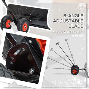 Pala da Neve con Lama da 29 Pollici, Ruote da 10 Pollici, Angolo Regolabile, Manico in Metallo e Legno, Spingipista Manuale, Materiale in Alluminio Nero, Personalizzazione OEM - Product Image 4